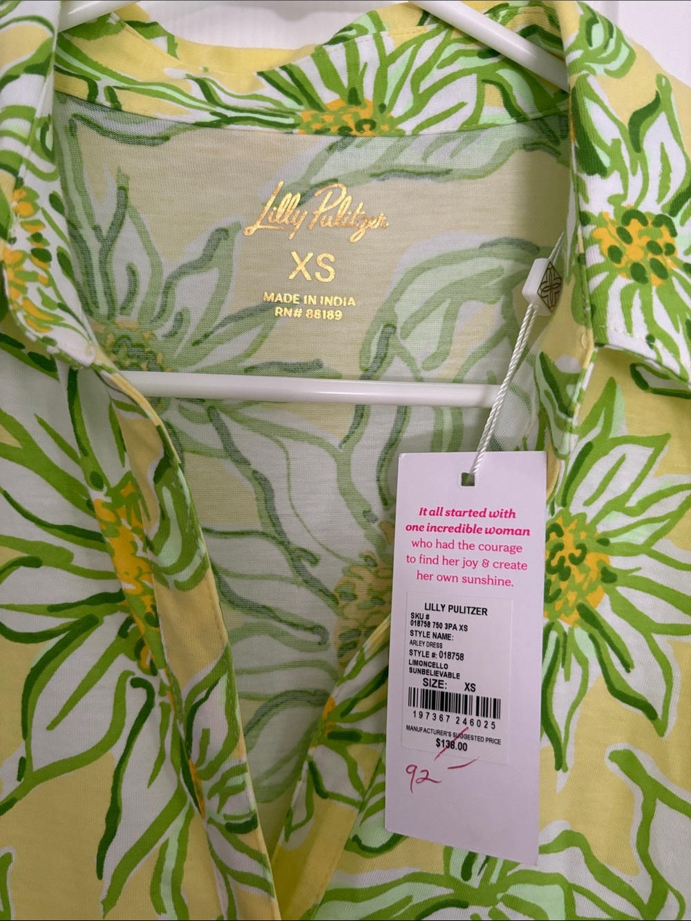 Lilly Pulitzer Yellow Floral Sleeveless Mini Dress with Green Accents - Picture 4 of 5